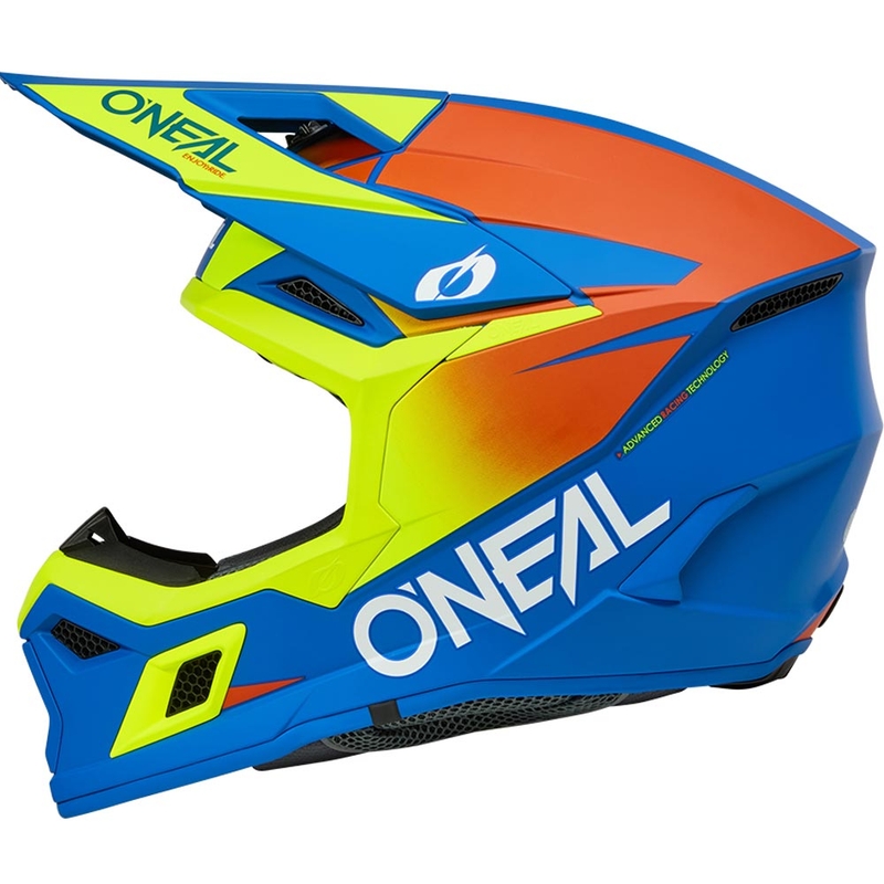 O’Neal 3SRS Solid gyerek motokrossz bukósisak matt kék-fluo sárga