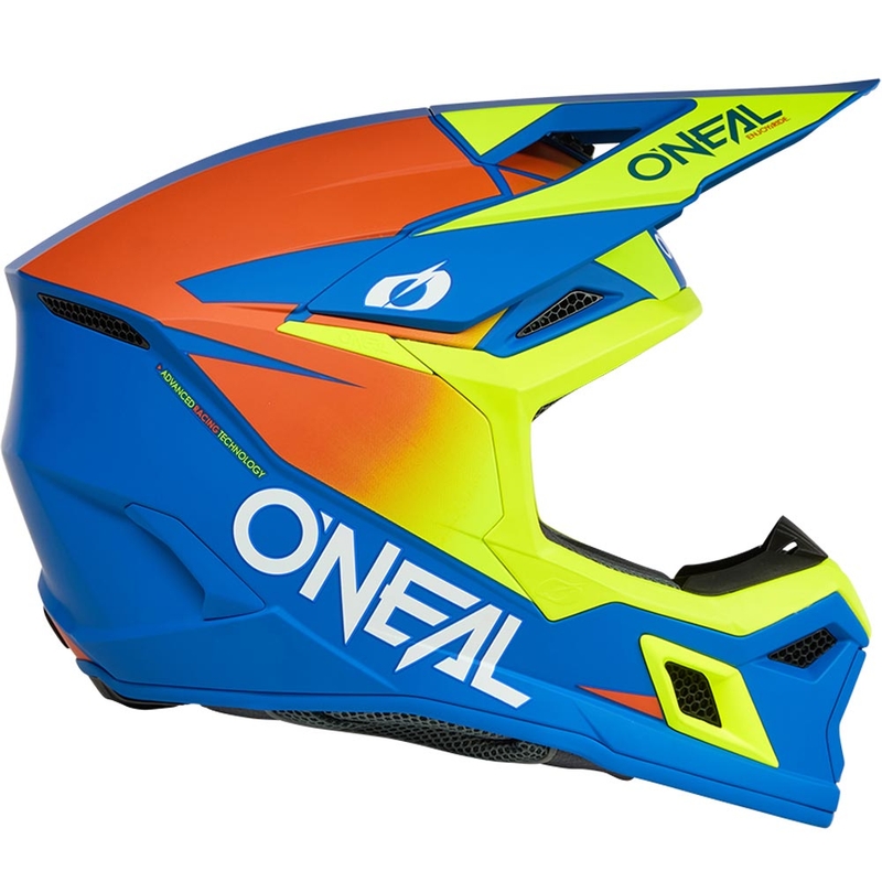 O’Neal 3SRS Solid gyerek motokrossz bukósisak matt kék-fluo sárga