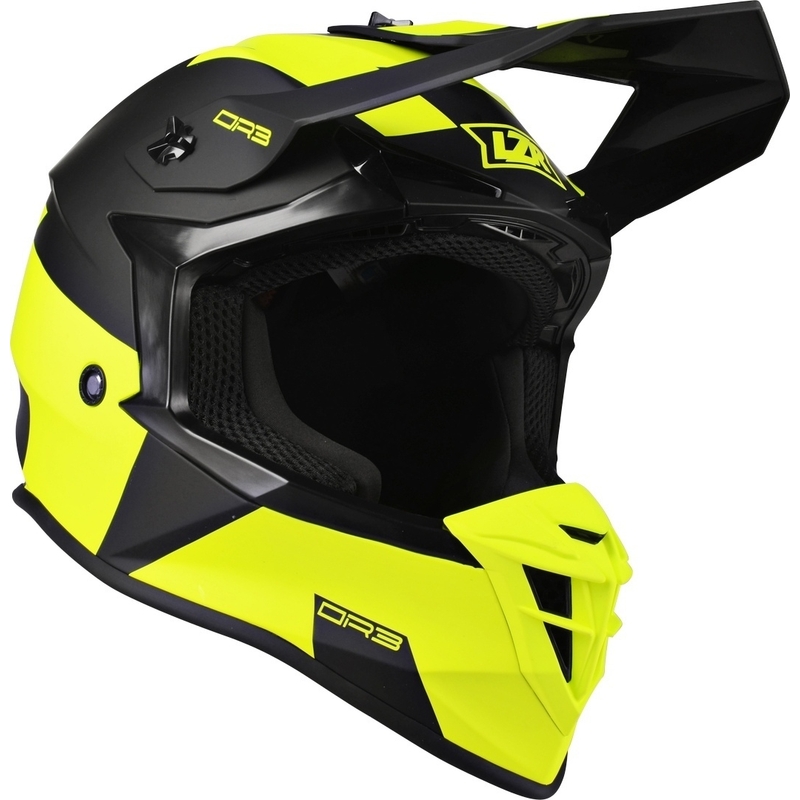 Motocross motoros sisak Lazer OR-3 Sziklás fekete-fluo sárga