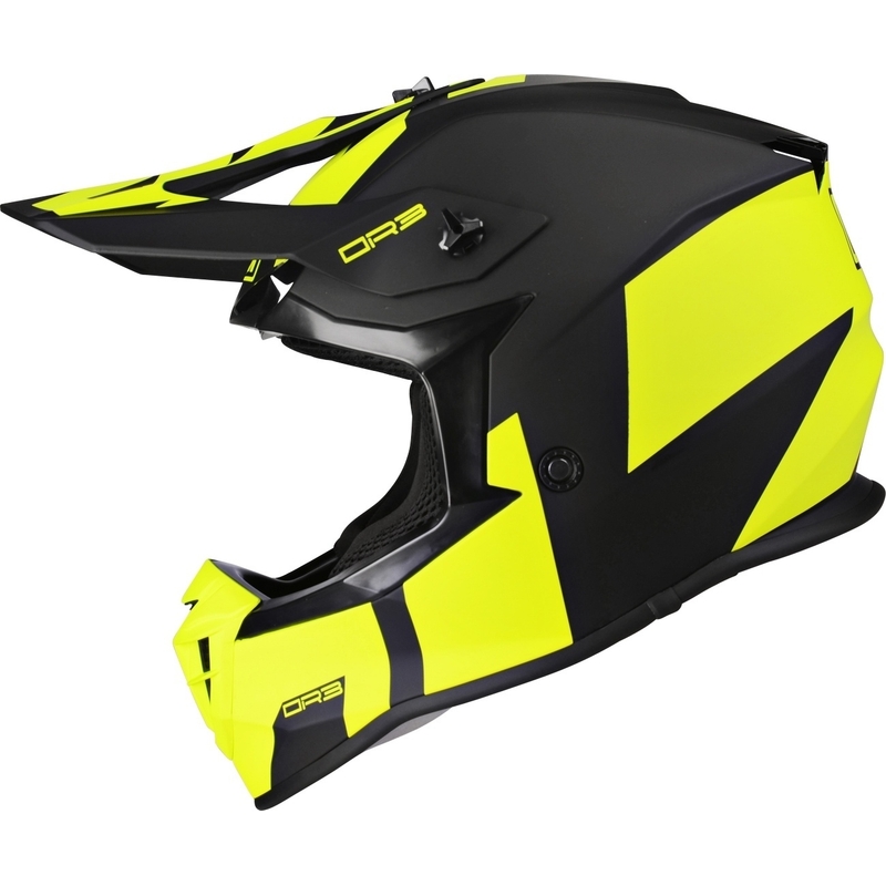 Motocross motoros sisak Lazer OR-3 Sziklás fekete-fluo sárga