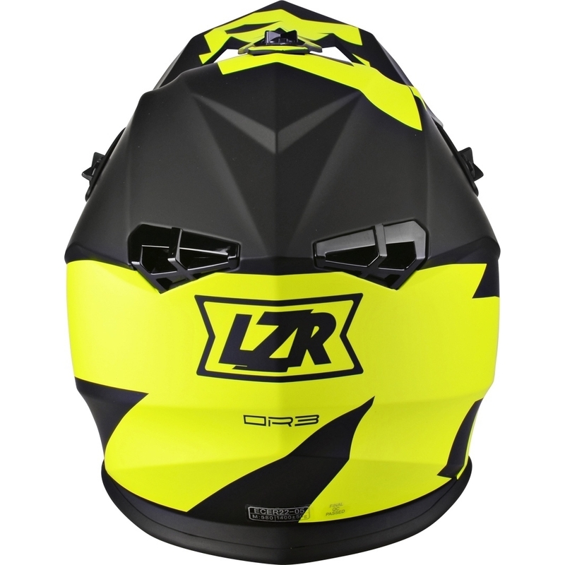Motocross motoros sisak Lazer OR-3 Sziklás fekete-fluo sárga