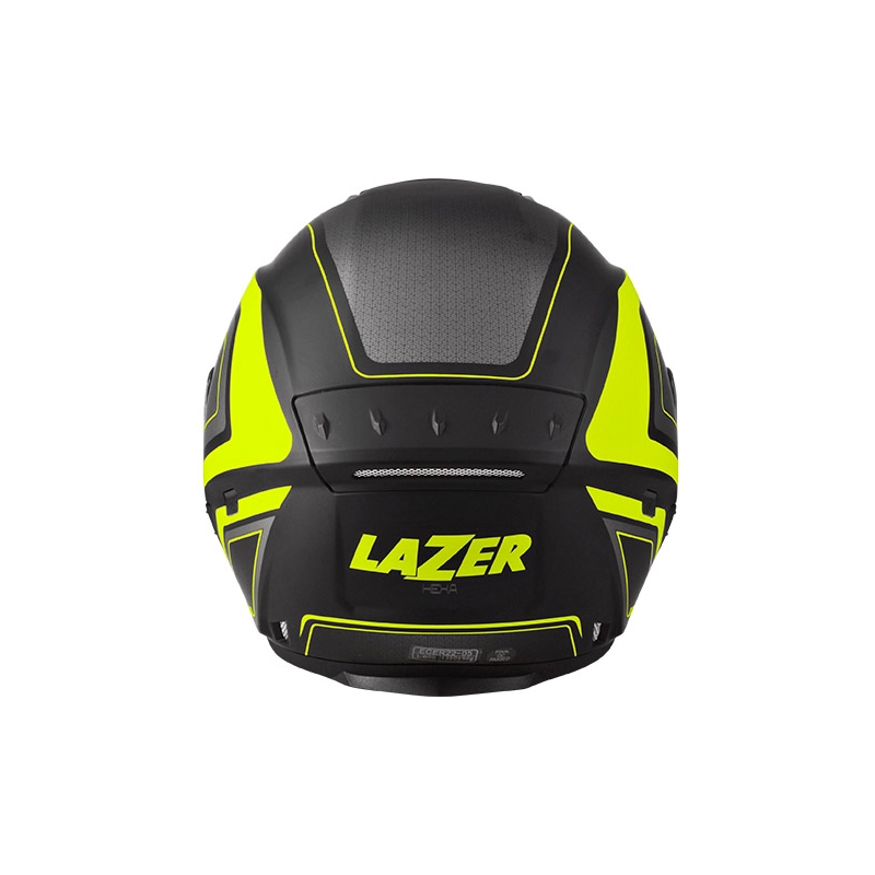 Nyitott motoros sisak Lazer Tango Hexa fekete-fluo sárga akció kiárusítás
