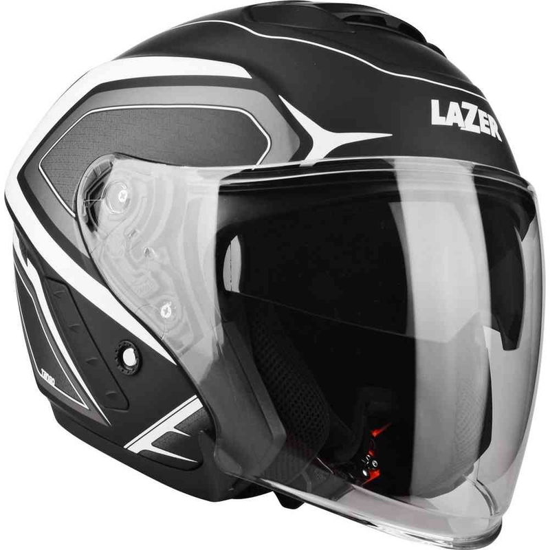 Nyitott motoros sisak Lazer Tango Hexa fekete-fehér