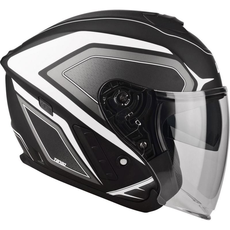 Nyitott motoros sisak Lazer Tango Hexa fekete-fehér