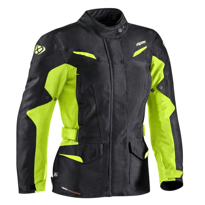 Női motoros kabát IXON Summit 2 fekete-fluo sárga akció kiárusítás