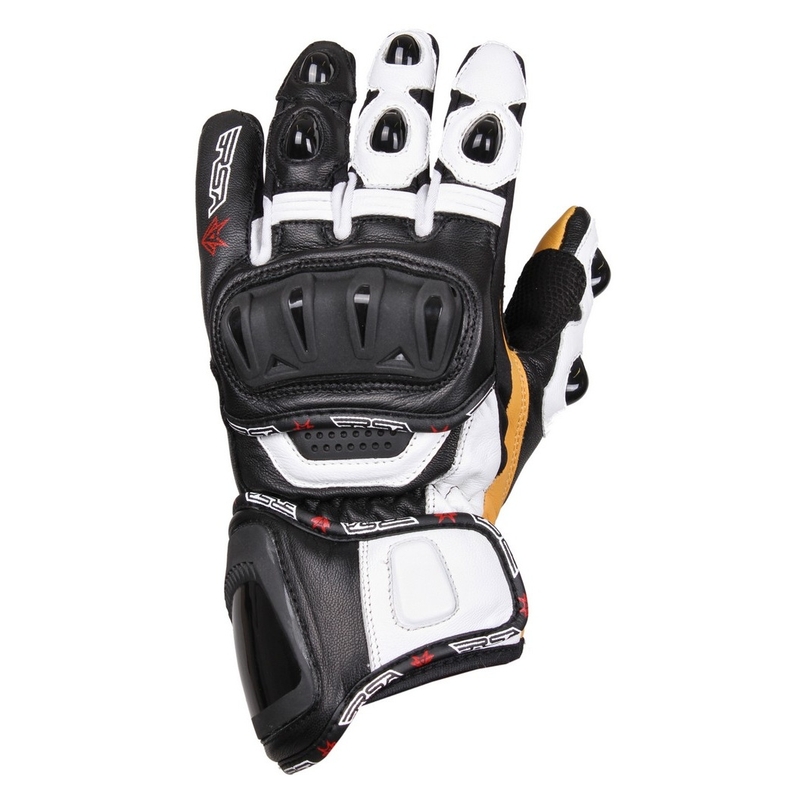 Kesztyű motorkerékpár RSA Spacer fekete-fehérhez - II.class