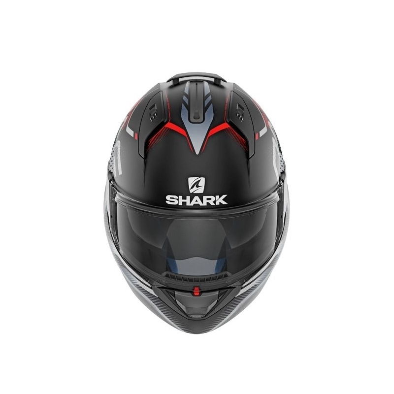 Flip sisak SHARK EVO-ONE 2 Keenser Mat fekete-ezüst-piros