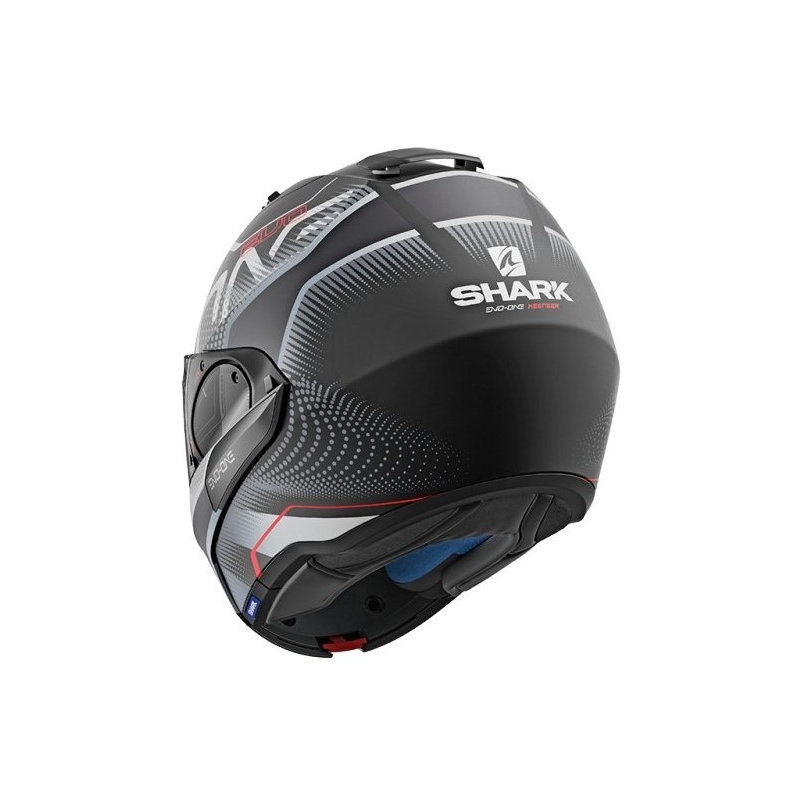 Flip sisak SHARK EVO-ONE 2 Keenser Mat fekete-ezüst-piros