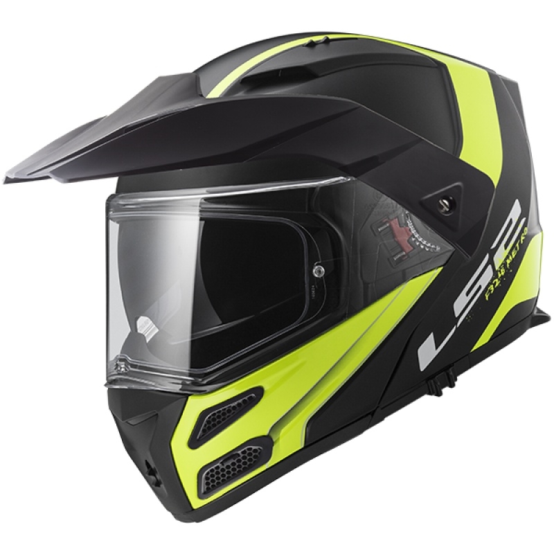 Billenő sisak LS2 FF324 Metro EVO Rapid fekete-fluo sárga - II.class