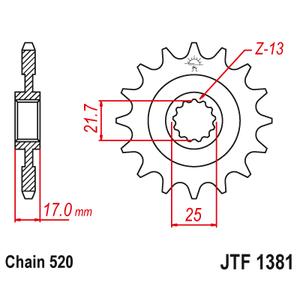Első lánckerék JT JTF 1381-15 15 fogak,520