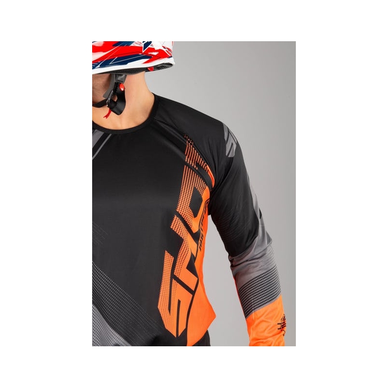 Komplet (dres + kalhoty) Shot DEVO Ultimate černo-fluo oranžový