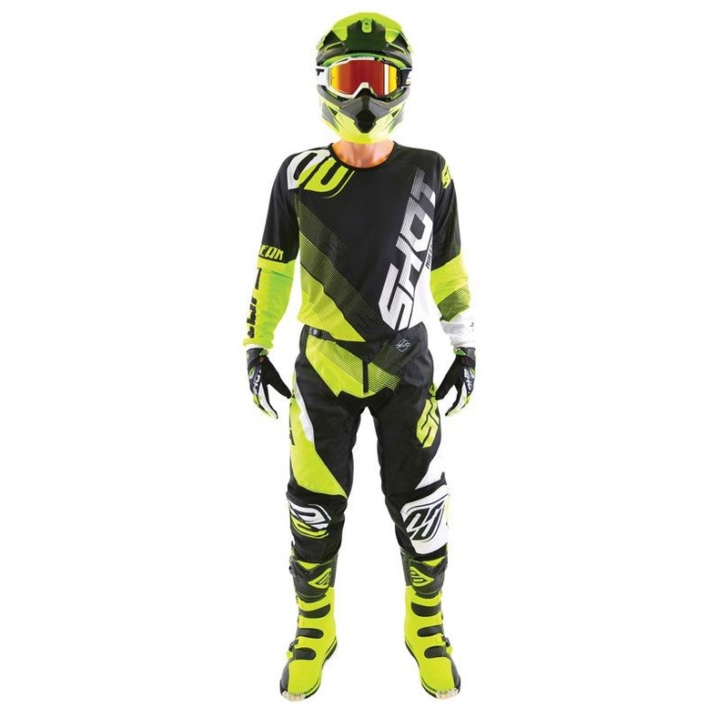 Komplet (dres + kalhoty) Shot DEVO Ultimate černo-fluo žlutý
