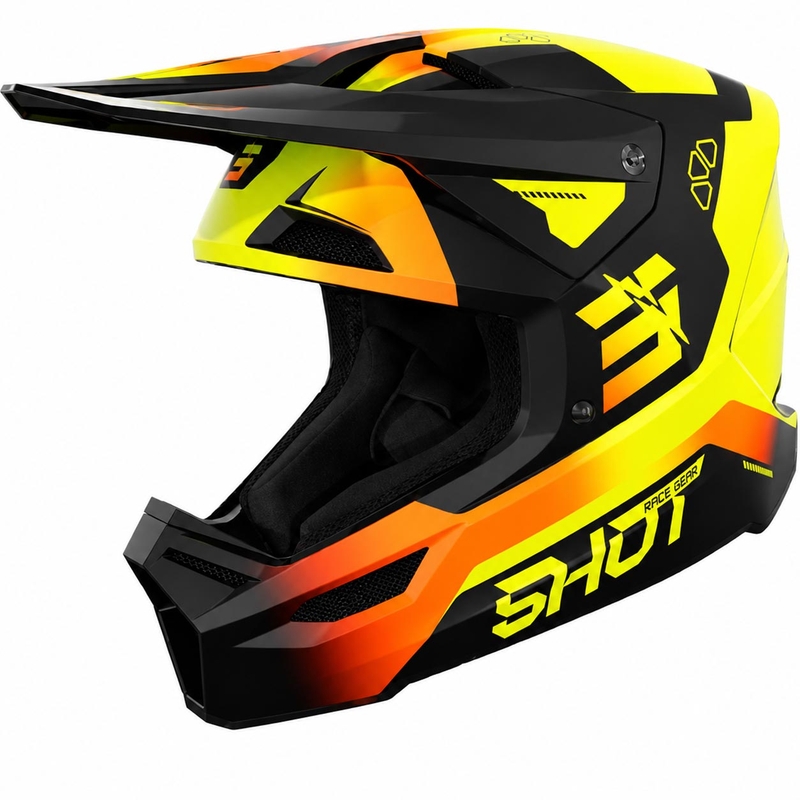 Shot Furious Rocket gyerek motokrossz bukósisak fényes fluo sárga