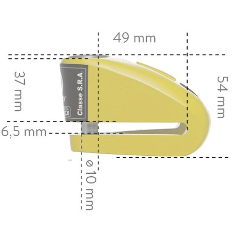 Auvray B-Lock 10 Alarm 120 dB tárcsafékzár sárga