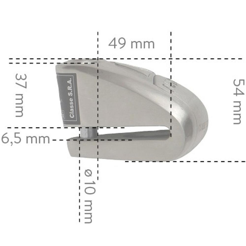 Auvray B-Lock 10 120 dB riasztós tárcsafékzár acélszürke