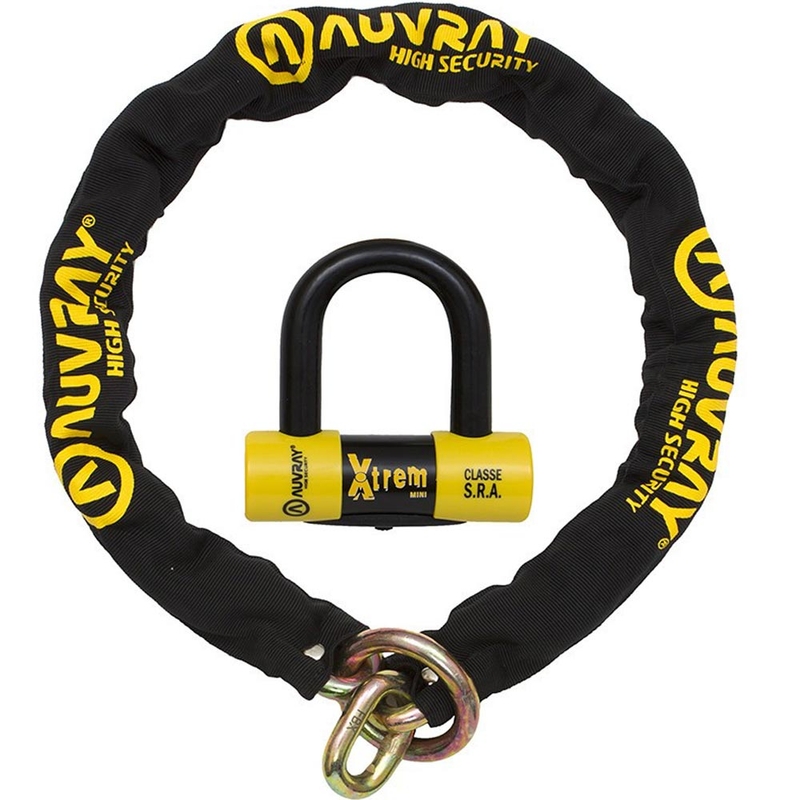 Auvray XTREM Chain motorkerékpár lánczár XTREM Mini U tárcsafékzárral fekete