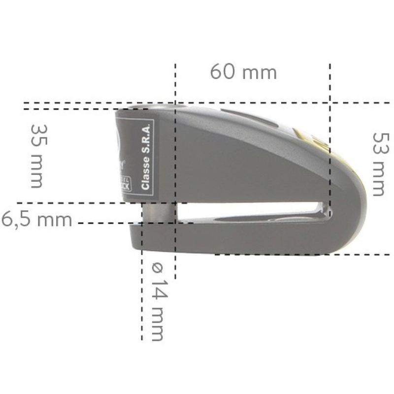 Auvray B-Lock 14 tárcsafékzár riasztóval fekete