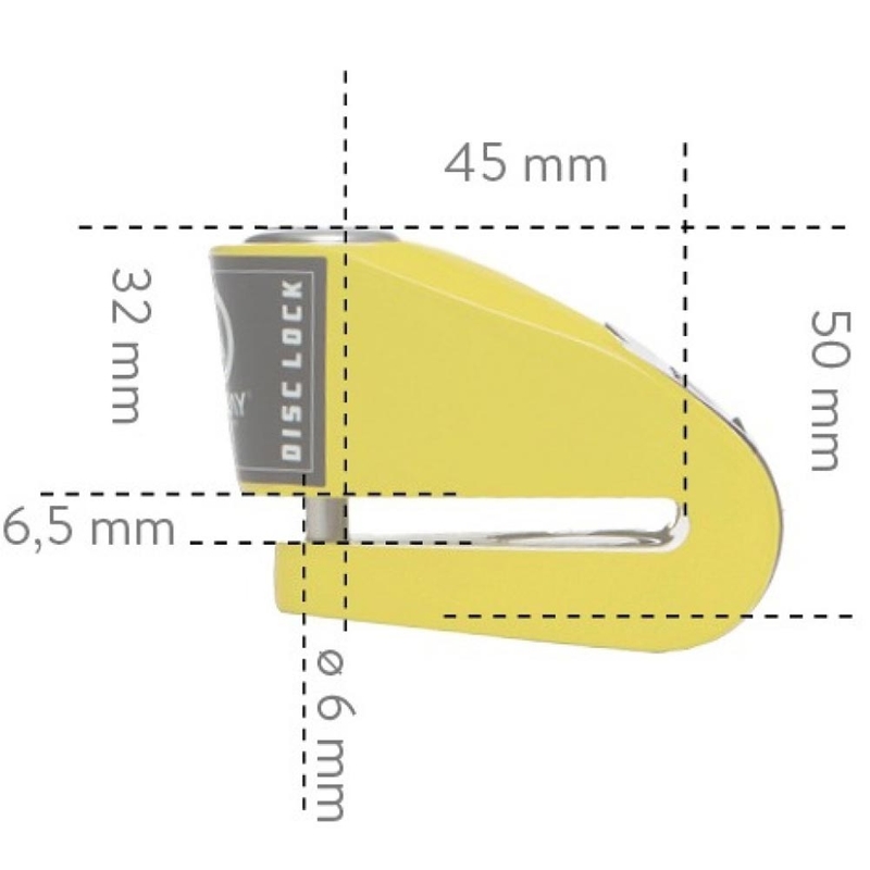 Auvray B-Lock 06 tárcsafékzár 120 dB riasztóval sárga
