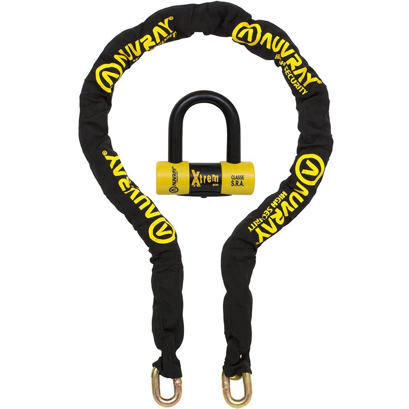 Auvray XTREM Chain motorkerékpár lánczár XTREM Mini U 13,5 mm-es tárcsafékzárral fekete