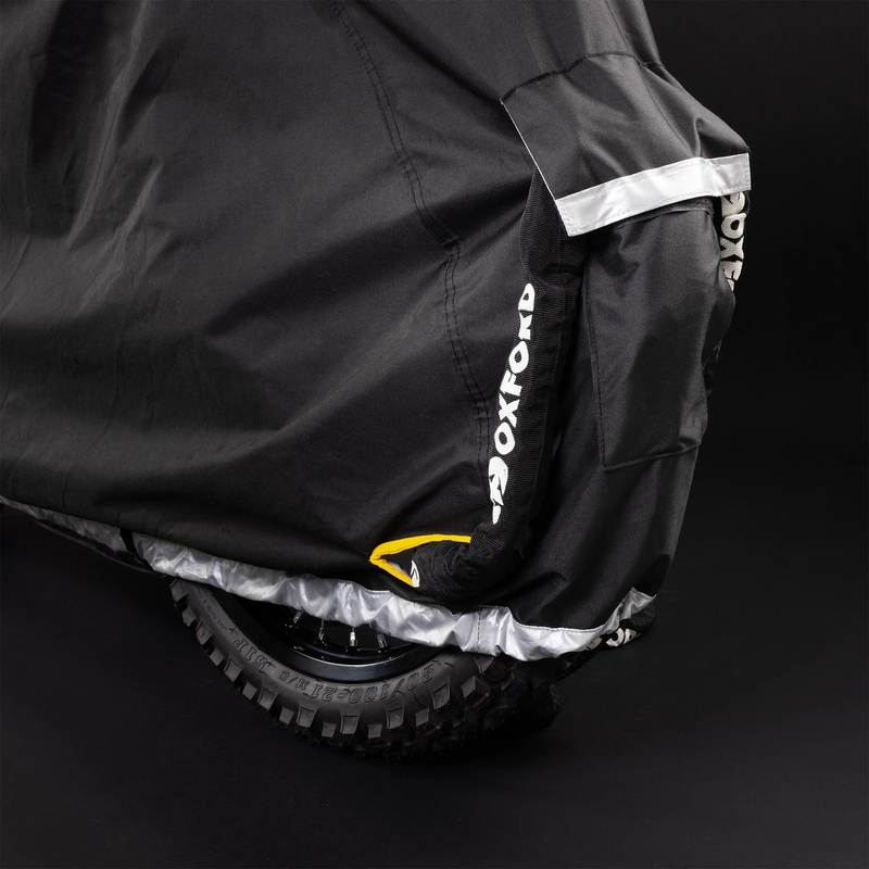 Oxford Stormex ProOxford Stormex Pro motorkerékpár ponyva (hátsó dobozhoz kialakított résszel) fekete