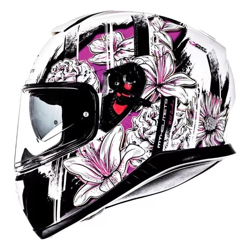 Integrált motoros sisak MT Thunder 3 SV Wild Garden fehér-lila