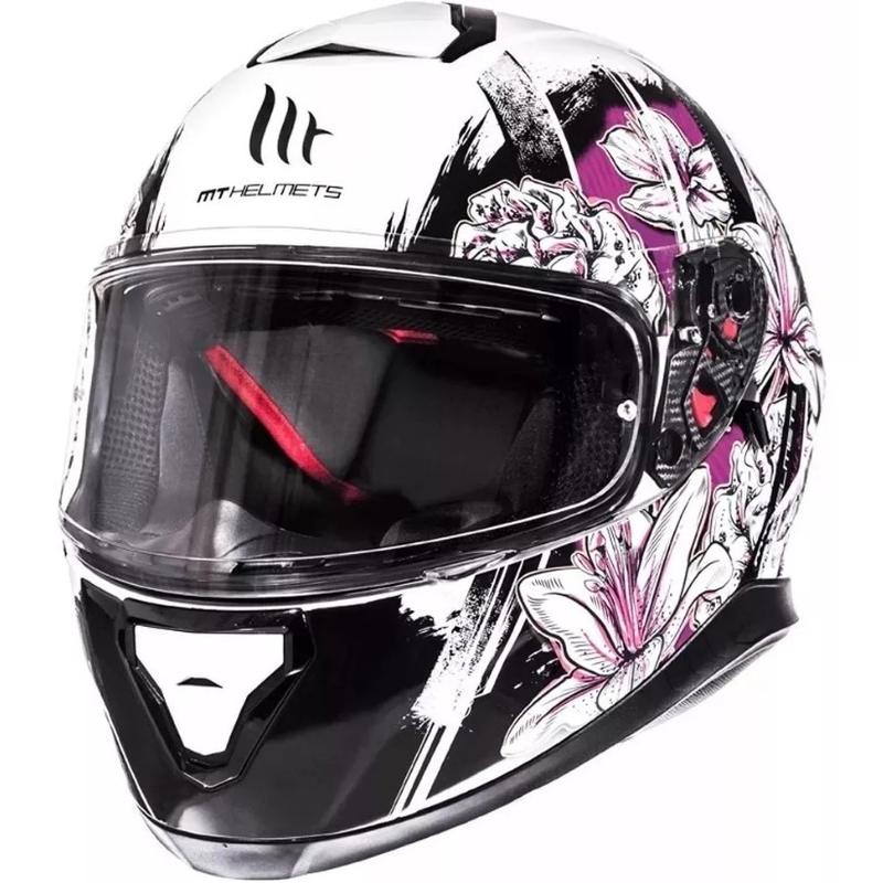 Integrált motoros sisak MT Thunder 3 SV Wild Garden fehér-lila