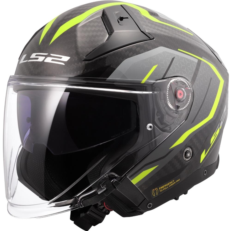 LS2 OF603 Infinity II C Urus nyitott motoros bukósisak fluo sárga