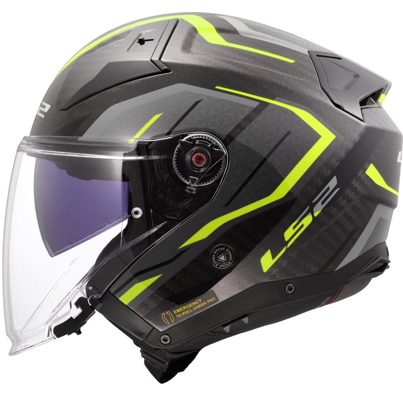 LS2 OF603 Infinity II C Urus nyitott motoros bukósisak fluo sárga