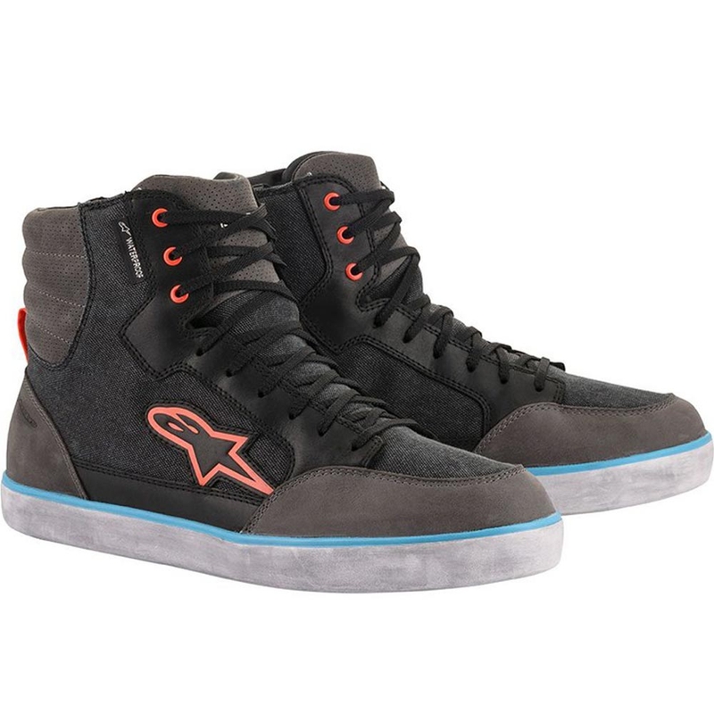 Alpinestars J-6 Waterproof motoros cipő fekete-antracit-világoskék