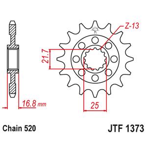 Első lánckerék JT JTF 1373-16 16 fogak,520