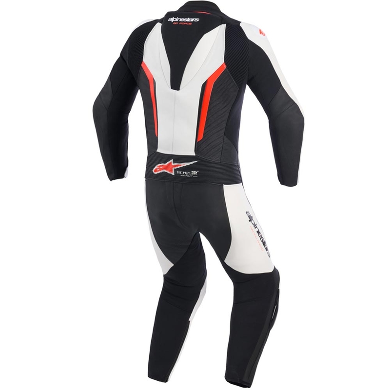 Alpinestars GP FORCE V2 egyrészes motoros bőroverál fehér-fekete-fluo piros