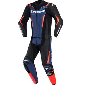 Dvoudílná kombinéza na motorku Alpinestars GP Force V2 černo-modro-fluo červená