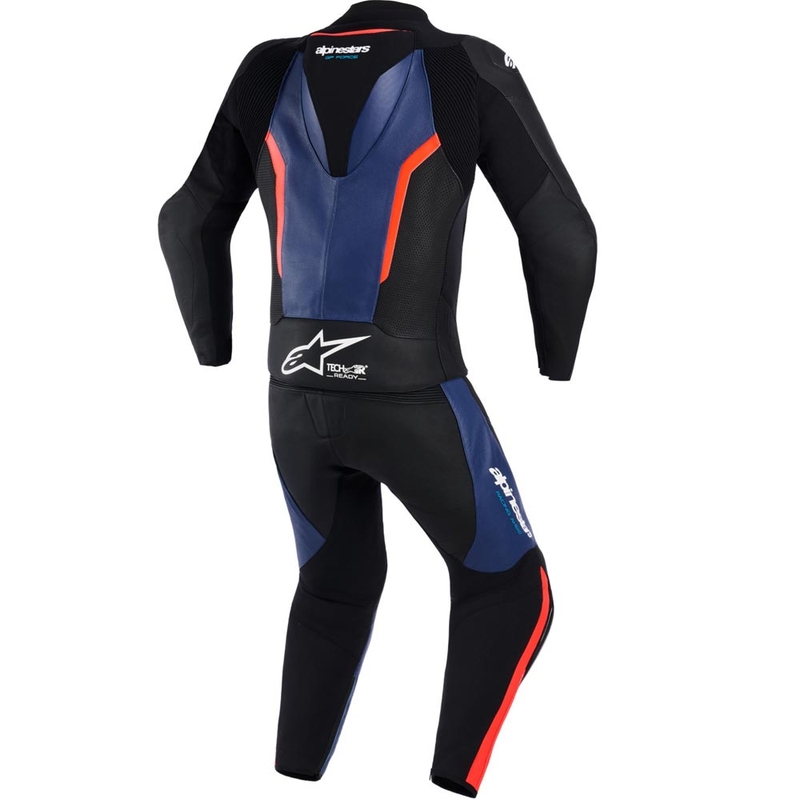 Dvoudílná kombinéza na motorku Alpinestars GP Force V2 černo-modro-fluo červená