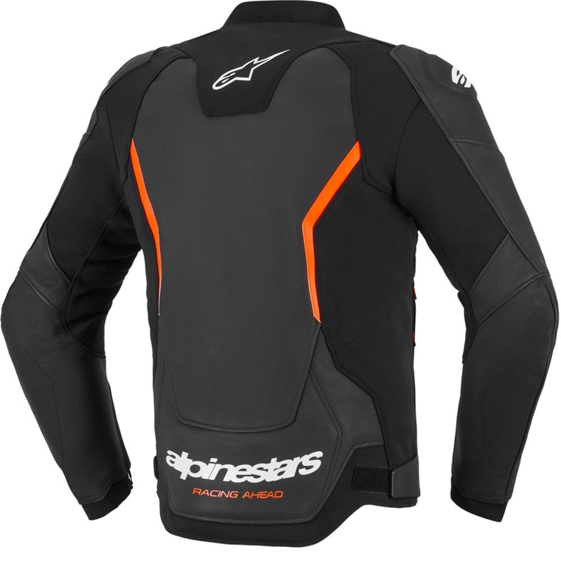 Kožená bunda na motorku Alpinestars GP Force V2 černo-fluo červeno-bílá