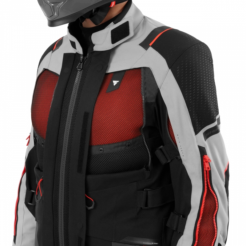 Shima Hero 3.0 motoros kabát szürke-piros