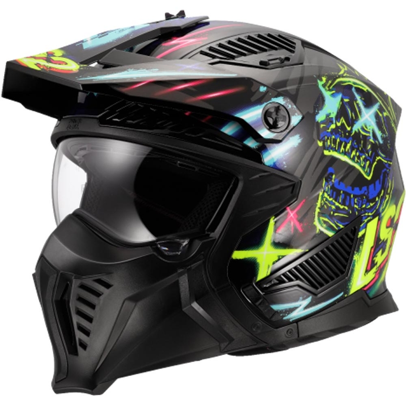 LS2 OF606 Drifter Rayz trial motoros bukósisak fekete-kék