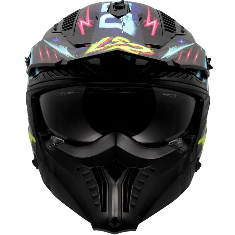 LS2 OF606 Drifter Rayz trial motoros bukósisak fekete-kék