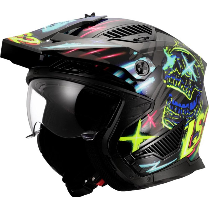 LS2 OF606 Drifter Rayz trial motoros bukósisak fekete-kék