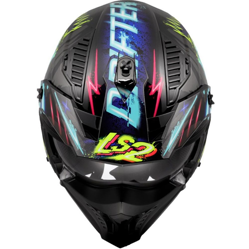 LS2 OF606 Drifter Rayz trial motoros bukósisak fekete-kék