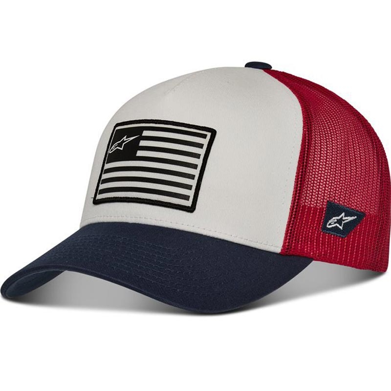 Alpinestars Flag Snap Hat siltes sapka kék-piros-fehér