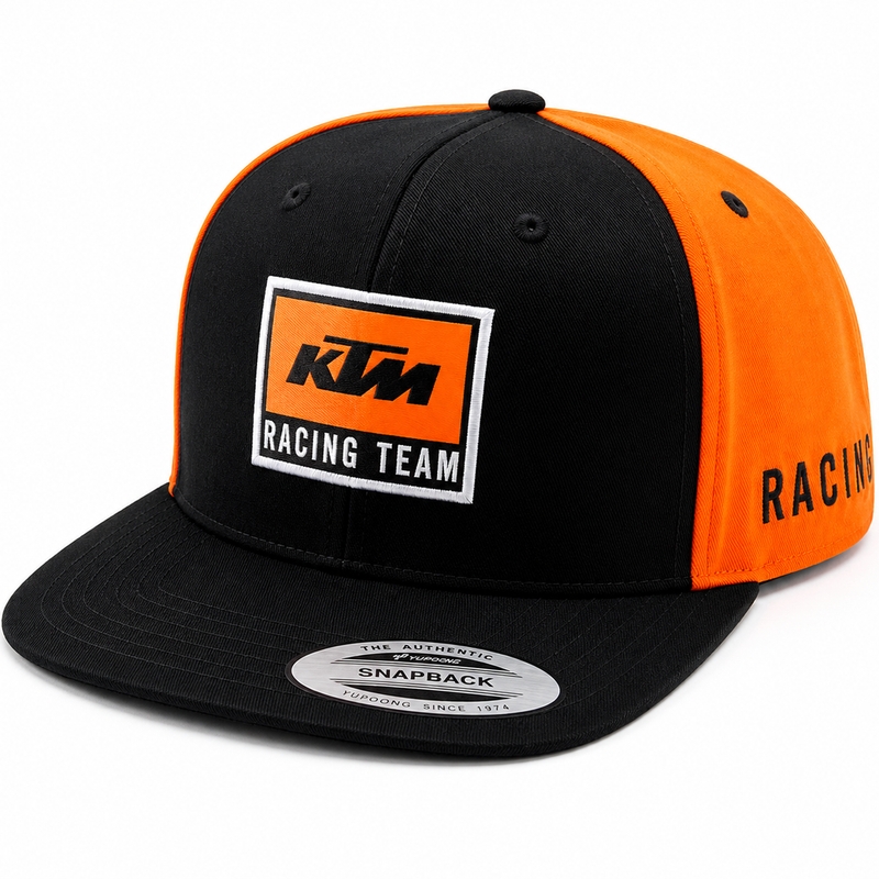 KTM Kids Team Flat Cap OS gyerek siltes sapka fekete-narancssárga