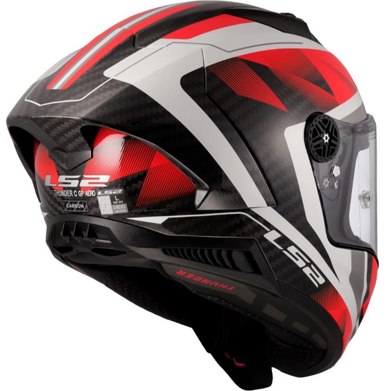 LS2 FF805 Thunder C GP Aero Raute zárt motoros bukósisak fehér-piros