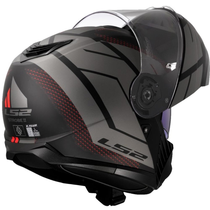 Vyklápěcí helma na motorku LS2 FF908 Strobe II Code černo-šedá