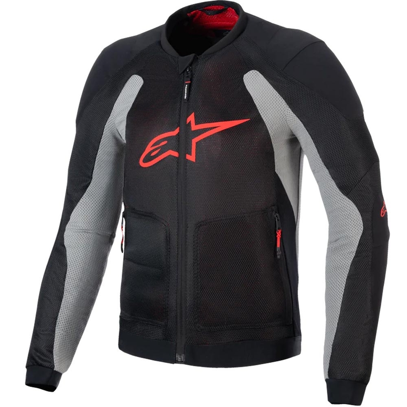 Alpinestars TROOP-AIR PRO motoros kabát fekete-világosszürke-piros