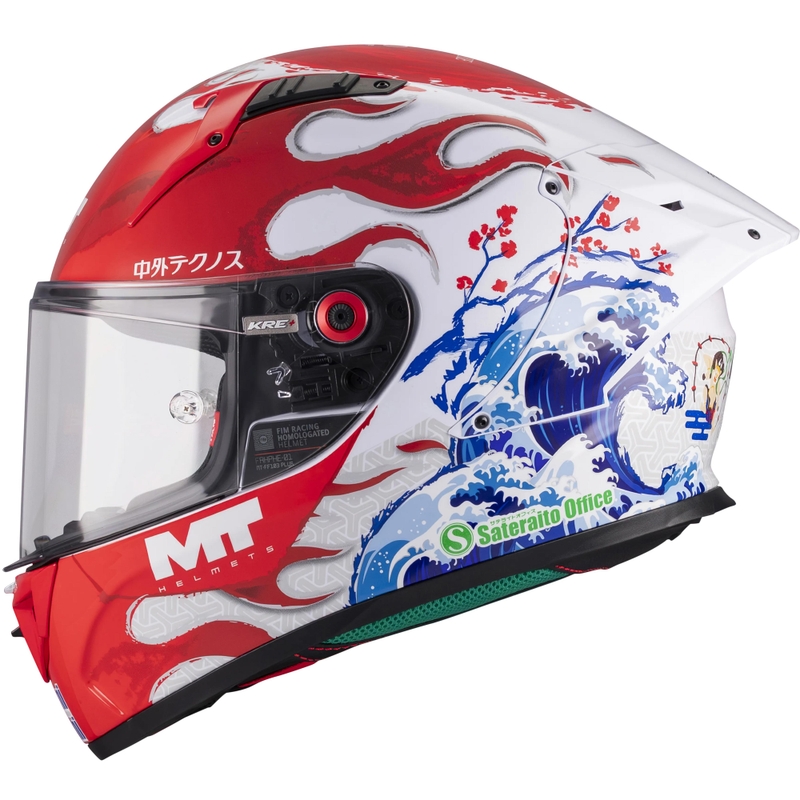 MT KRE + S Yamanaka A5 zárt motoros bukósisak piros-fehér