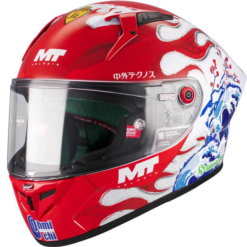 MT KRE + S Yamanaka A5 zárt motoros bukósisak piros-fehér