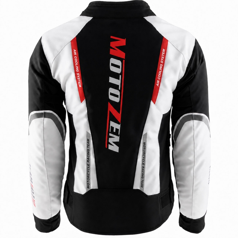 Motozem Team 2 női motoros kabát fekete-fehér