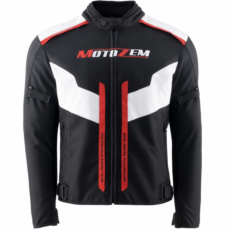 Motozem Team 2 motoros kabát fekete-fehér