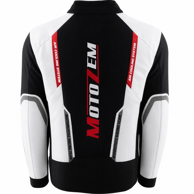 Motozem Team 2 motoros kabát fekete-fehér