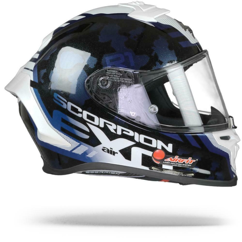 Beépített sisak Scorpion EXO-R1 Air Ogi fekete-fehér-kék